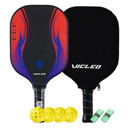 Squash Racquets Vicleo Pickleball Racket Set Carbon Fibre PE Honeycomb Core 2 Pickleball Paddles4 Balls2 Sweat absorbent1 Cover bag 230831