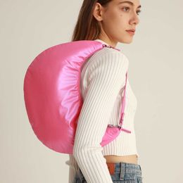 New nylon filled cotton crescent bag for women, simple and lightweight down bag, niche design handbag 230831