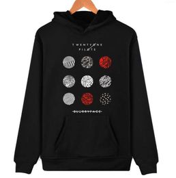 Wholesale Pilots Blurryface Print cotton men Hoodies with hat fleece casual loose Plus Size mens hoodies and sweatshirt