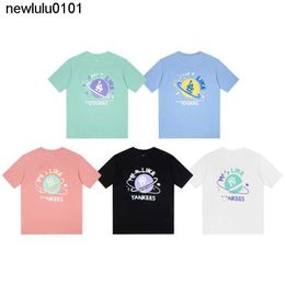 2023 Korean China-Chic Brand Summer Star Letter Foam Print Short Sleeve Men's and Women's Casual Couple T-shirt