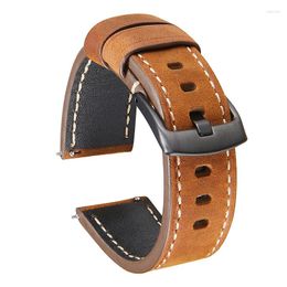 Watch Bands Full-grain Leather Band Straps 20mm 22mm Wrist Belt Vintage Genuine Bracelet 24mm