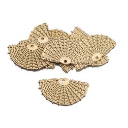 Charms 10Pcs/Lot Brass Rattan Weaving Shape Fan Pendants For Diy Earring Jewellery Making Finding Accessoriescharms Drop Delivery Findin Dh5Sb