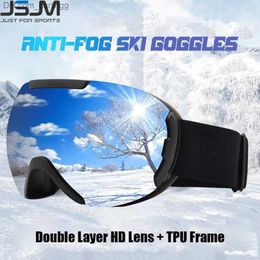 Ski Goggles JSJM Aldult Double Layers Anti-Fog Ski Goggles Snow Snowboard Glasses Snowmobile Eyewear Outdoor Sports Motorcycle Ski Goggles Q230831