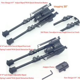 Others Tactical Accessories New Design Legs 6 To 9 Inch Bipod Spring Loaded With Quick Retraction Button Picatinny Adapter Drop Delive Dhnuj