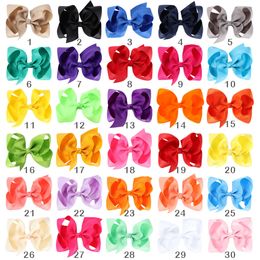 Hair Accessories CN 30Pcs/lot 4" Solid Hair Bows With Clips For Kids Girls Boutique Ribbon Hair Clips Classic Hair Bows Hair Accessories 230830