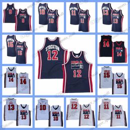 Custom Kids Women 1992 Retro Basketball Jerseys 15 Johnson 14 Barkley 7 Bird 10 Drexler 8 Pippen 11 Malone 12 Stockton Stitched Jersey Any Name Any Number