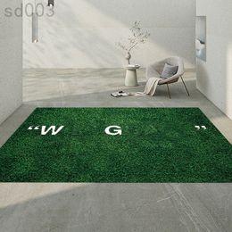 WET GRASS carpet designer green art area rug aesthetic home furnishings bedroom door living room mat non slip simple trendy designer rugs modern household items S02