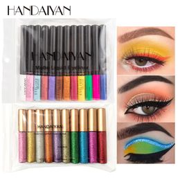 Eye ShadowLiner Combination 1012 ColorsBag Matte Eyeliner Pen Makeup Colourful Waterproof Glitter Blue Green Liner Make up Longlasting Pencil 230830