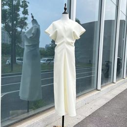 Womens toteme Beige Linen Viscose Flax Blended Elegent Long Dress