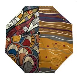 Umbrellas African Patterns Automatic Umbrella Portable Folding Sunny And Rainy Women Parasol