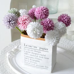 Decorative Flowers Simulated Flower Single Taraxacum Ball Chrysanthemum False Home Living Room Decoration Wedding Studio Background Props