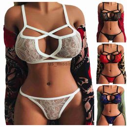 Other Health Beauty Items Ladies Sexy Lace Breathable Lightweight Cross Band Two Piece Set Female Underwear Sexy Bras Lingerie Set Panties For Women x0831