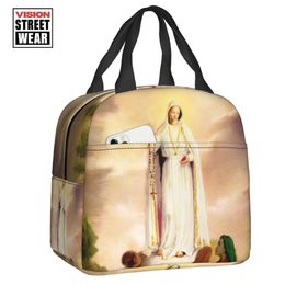 Ice PacksIsothermic Bags 2023 Custom Our Lady Of Fatima Lunch Bag Cooler Thermal Insulated Boxes For Student School Fruit Fresh Storage 230830