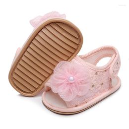 Sandals 0-18M Baby Summer Shoes Girls Flower Anti-slip Soft Sole Lace Toddler First Walkers