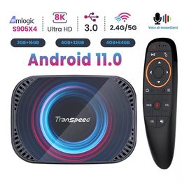 Set Top Box Transpeed X4 Android 11 TV Box Amlogic S905X4 3D BT4.0 4G 32G 64G 128G Fast Dual Wifi Media Player 4K 8K Set top box 230831