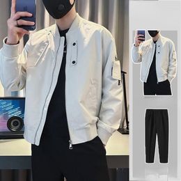 Men's Tracksuits Arrival Mens Tracksuit Luxury Jacket Sweatpants Sports Suit Male Lapel 2-piece Set Youth Outdoor Athletic Suits N72