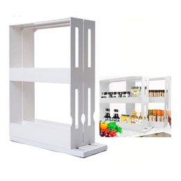 Other Kitchen Storage Organisation Cabinet Caddy White Spice Rack Pull-and-Rotate Spice Rack Organiser 2 Double-Decker Shelves Organiser 230830