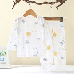 Pyjamas Soft Breathable Cotton Baby Children Set Cute Cartoon Long Sleeve Home Sleepwear for 0 5 Years Old 230830