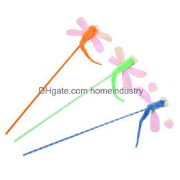 Cat Toys 1 Pc Colorf Sounding Dragonfly Feather Tickle Rod Teaser Interactive Training Pet Fun Supplies 1538 D3 Drop Delivery Home Gar Dhcub