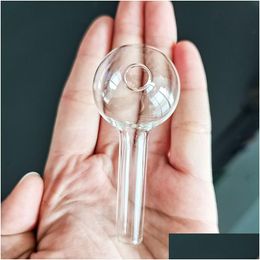 Smoking Pipes Special Short Big Ball Clear 70Mm Mini Glass Oil Burner Tube Nail Tips Burning Jumbo Pyrex Concentrate Pipe Thick Qualit Dhdks