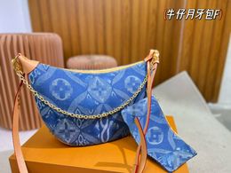 Designer Shoulder Bags Fashion Ladies Classic Luxury Denim Fabric Chain Totes