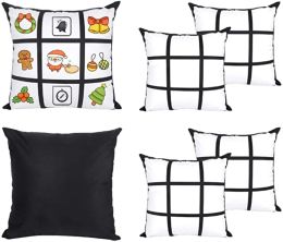 White DIY Sublimation Blanks Nine Panel Sublimation Pillow Case For Sublimate Printing Christmas Party Home Decorations JN09 LL