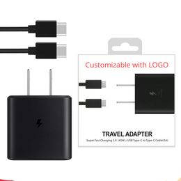 25W 45W Type-C USB-C PD Wall Charger Super Fast Charging Adapter with Type C Cable for Samsung Galaxy S21 S20 Note 20 Note 10 Android Smartphones