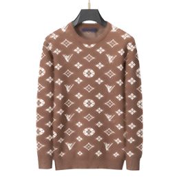 New jacquard letter knitted sweater in autumn / winter acquard knitting machine e Custom jnlarged detail crew neck cotton Clothes Asian size M-3XL