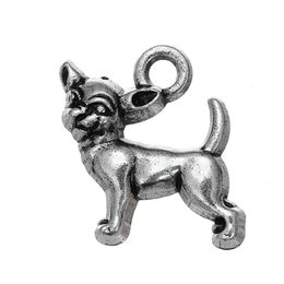 Charms New Fashion Easy To Diy 30Pcs Chihuahua Dog Animal Metal Antique Sier Filled Single Side Jewellery Making Fit For Drop Delivery F Dhdsi