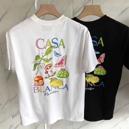 T-shirt da uomo New CASABLANCA BRIDAL Fruit Mushroom Butterfly T-shirt per uomo donna T-shirt bianca nera Tee Inside tag T230831