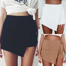 Skirts Womens Skorts Shorts Skirt High Waisted Casual Irregular Flanging Wrap Culottes Women's Short Bed Full Size