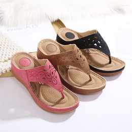 Slippers 2023 Summer Shoes Women Wedge Flip Flops Fashion Ladies Holiday Thick Sole Soft Woman Casual A3268