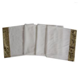 Table Runner Design Cream Velvet With Gold Blingbling Decoration Colour