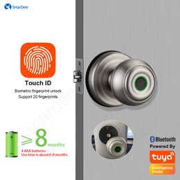 Door Locks SmarDeer Fingerprint lock for Tuya Bluetooth smart Keyless entry Biometric Type C and mechanical key unlock 230830