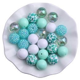 Party Games Crafts Kwoi Vita AM-028 Colourful Mint Colour Mix 20mm Round Acrylic Chunky Beads For Kids Necklace Jewellery Making 50PCS 230830