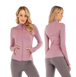 LU-088 2022 Yoga Jacket Women's Define Workout Sport Coat Fitness Sports Quick Dry Activewear Top Solid Zip Up Sweatshirt Sportwear Hot Sell Slim and slim