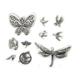 Charms New 58Pcs Mixed Tibetan Sier Plated Butterfly Bird Pendants Jewellery Making Diy Charm Handmade Crafts Drop Delivery Findings Com Dhxm3