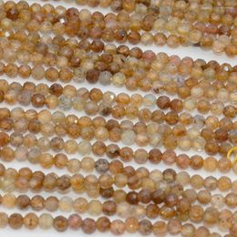 Loose Gemstones Natural Yellow Sapphire Faceted Round Beads 3mm