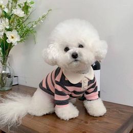 Dog Apparel Clothes Striped Pet T-Shirt Cat Summer Fashion Shirt Teddy York Shire Casual Versatile Clothing Puppy Bichon Poodle Vest