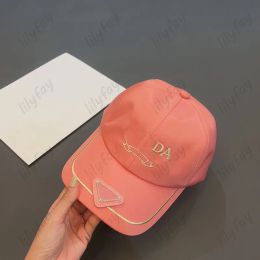 Women Luxury Designer Baseball Cap Gold Silk Knitted Letter Ball Caps Nylon Pink Hats Mens Fitted Casquette Sport P Hat Beanie 238315BF