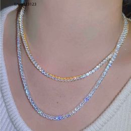 Wholesale Price Pass Diamond Test 5Mm Sier Moissanite Chain Women Men Necklace Moissanite Tennis Chain