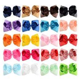 8 inch Solid Colour Grosgrain Ribbon Bows Hair Clips Cute Girls Large Handmade Hairpins Barrettes Kids Hair Accessories