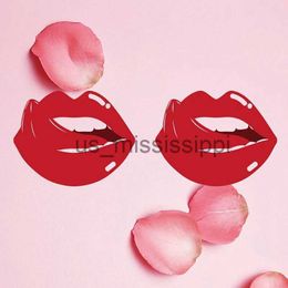 Breast Pad 10 Pairslot New Women Lip Licking Pattern Nipple Cover Disposable Breast Pasties Invisible Bra Sexy Nipple Stickers x0831