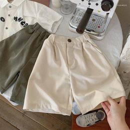 Trousers Summer Boys' Korean Version Suit Shorts Girls Thin Style Wide Leg Middle Pants