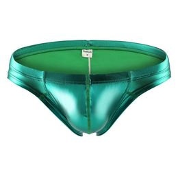 Briefs Panties Men Briefs Sexy U-convex Underwear Low Waist Underpants Sexy Stage Dance Men PU Leather Men Bikini Briefs jockstrap 230830