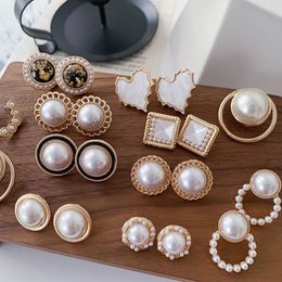 Ear Cuff Korean Design Elegant Simulated Pearl Big Round Clip on Earrings Non Pierced Baroque Clips for Women Jewellery Wholesale 230830