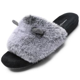 Slippers CORIFEI Ballet Style for Women with Fluffy Sweet Soft House Shoes Rubber Sole Indoor Bedroom 230831