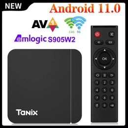 Set Top Box Smart TV Box Android 11 Tanix W2 Amlogic S905W2 Android 11.0 Media Player H.265 AV1 Dual Wifi HDR 10 4GB32GB Set Top Box 2G16G 230831