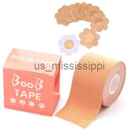 Breast Pad 1 Roll Boob Tape Bra and 10pcs Flower Petal Disposable Nipple Cover Set Women Adhesive Breast Lift Push Up Pasties Invisible Bra x0831