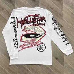 Mens TShirts Hellstar Tshirt Classic Flame Letter Print HELLSTAR High Quality Long Sleeve T Shirt Men Women 230831